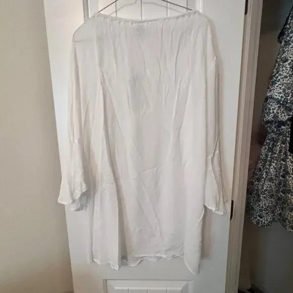 Anne Cole White Rayon Top - Picture 3 of 3